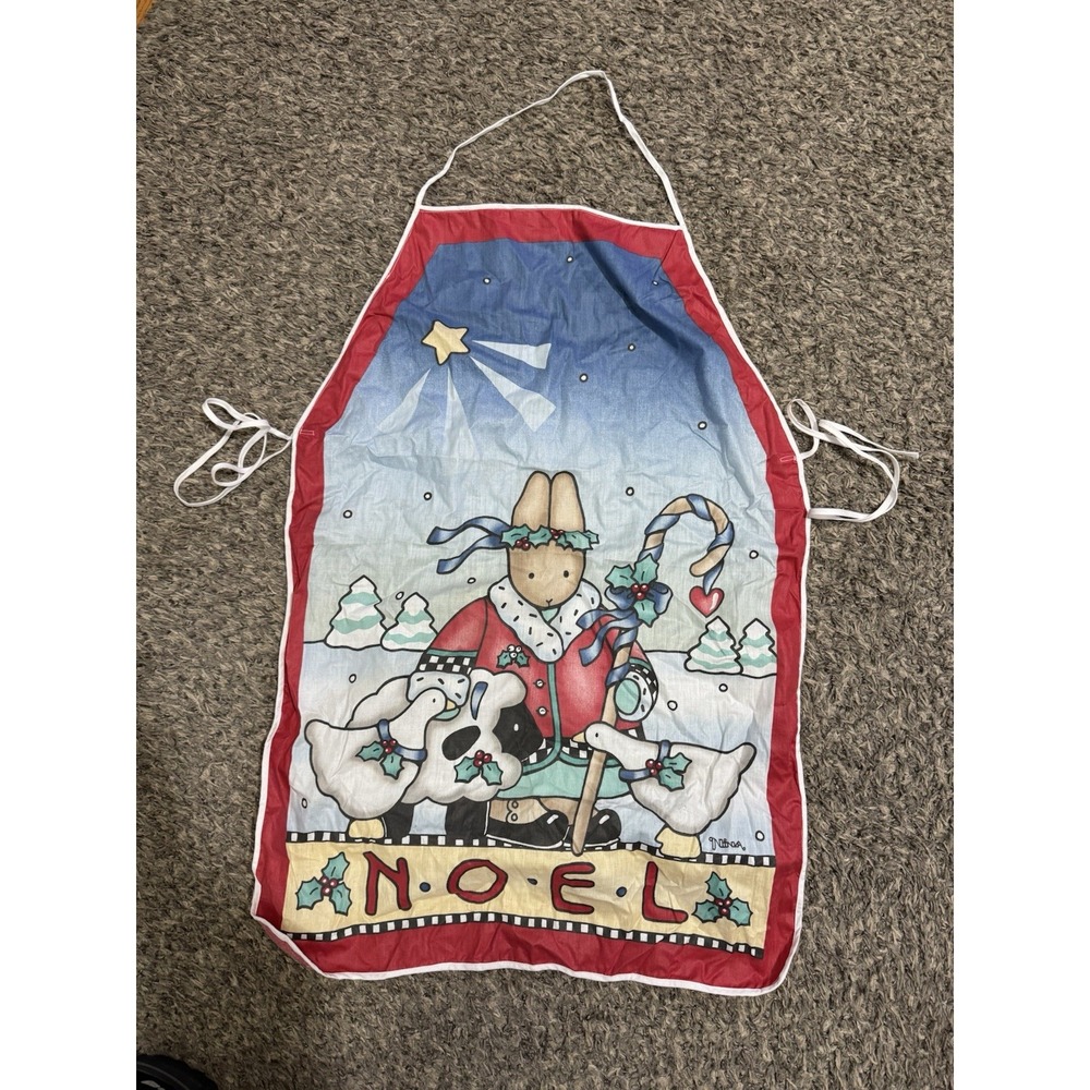 Daisy Kingdom Christmas Bunny Noel‎ Children's Apron Vintage VTG Nina Goose Star